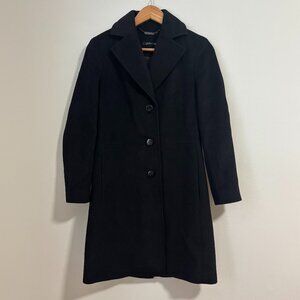 Calvin Klein Women’s Single-Breasted Wool Blend Black Coat